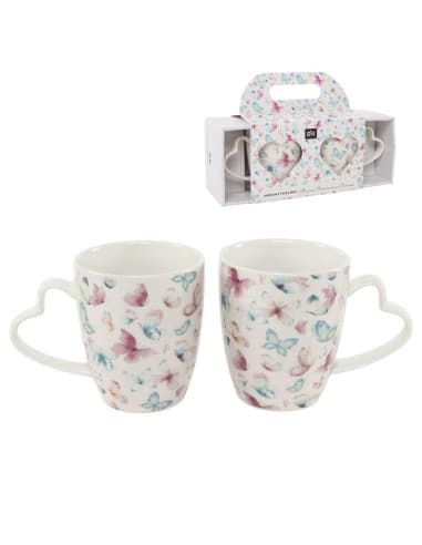 Juego DE 2 mugs 384ML mariposas (3 - 6)