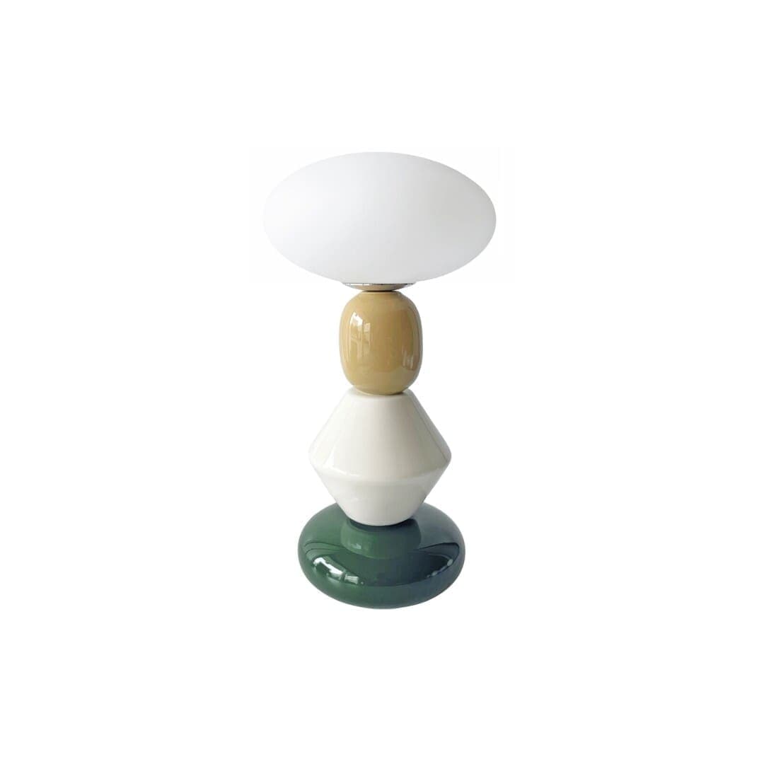 Lampara Sobremesa Legato Mostaza/Blanco/Verde 17dx36 Cms.