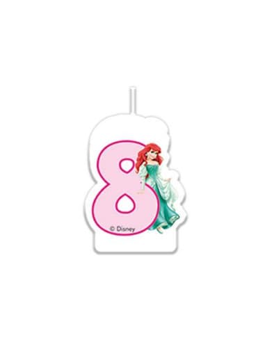 Vela numeral no. 8 disney princess