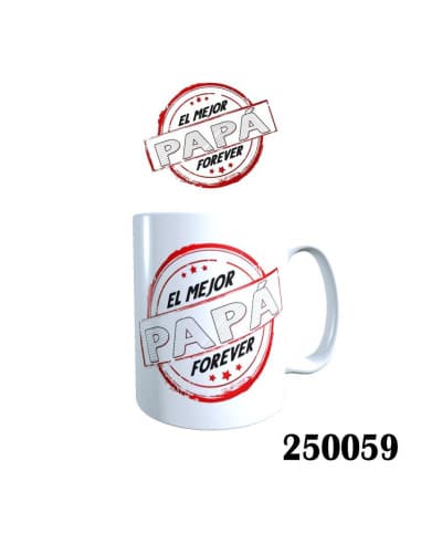 Taza frase EL mejor papa forever