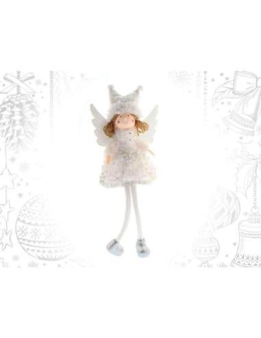 Colgante angel blanca alas doradas