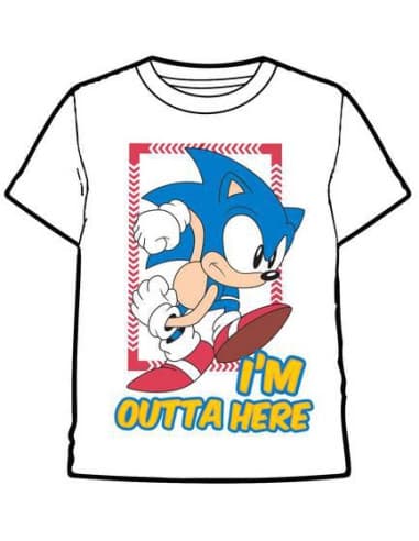 Camiseta sonic here blanco - talla 12