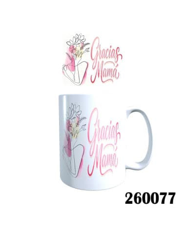 Taza frase gracias mama mujer