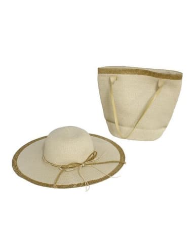SET playa sombrero/bolso beige