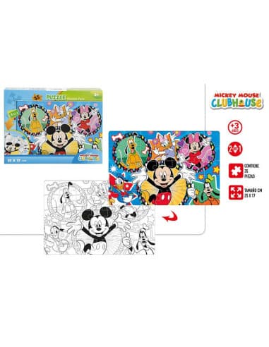 Mickey- puzzle XS doble cara 25X17 CM-35 pzas