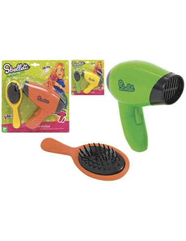 B/O hairdryer w/brush 3 COL. neon