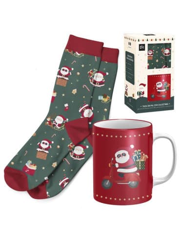 SET regalo taza 300ML CON calcetin papa noel (4/8