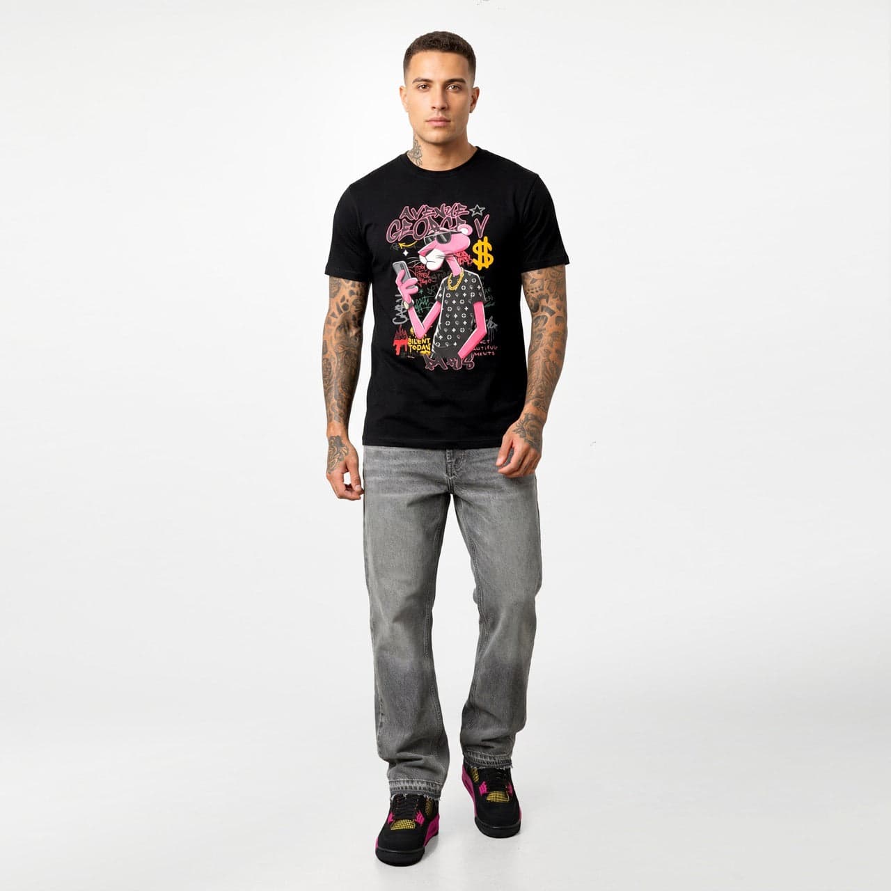 T-Shirt Black Pink Panther Street Luxury