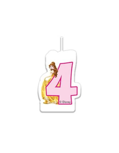 Vela numeral no. 4 disney princess