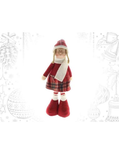 Figura niña vichy rojo