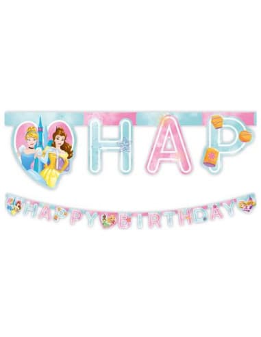 Guirnalda "happy birthday" princesas disney