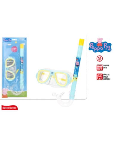 Peppa pig-set mascara + tubo snorkel