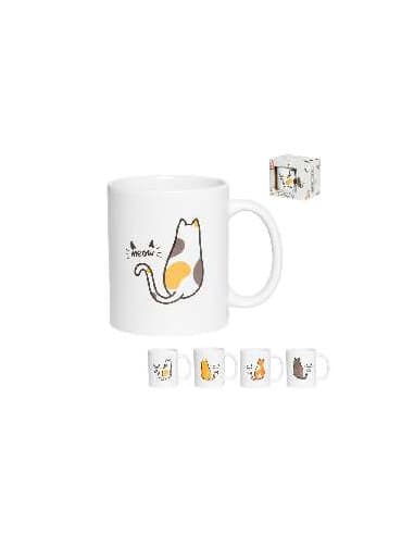 MUG EN caja regalo gatos S/4