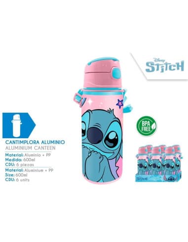 Botella DE aluminio CON ASA 600ML stitch