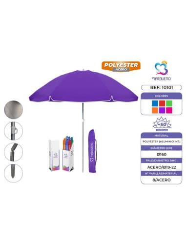 Sombrillas polyester acero surtido 160 CM funda