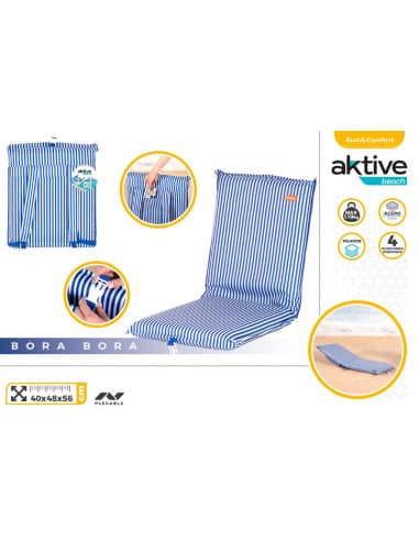 Aktive-asiento pleg playa 40x48x56cm mochila