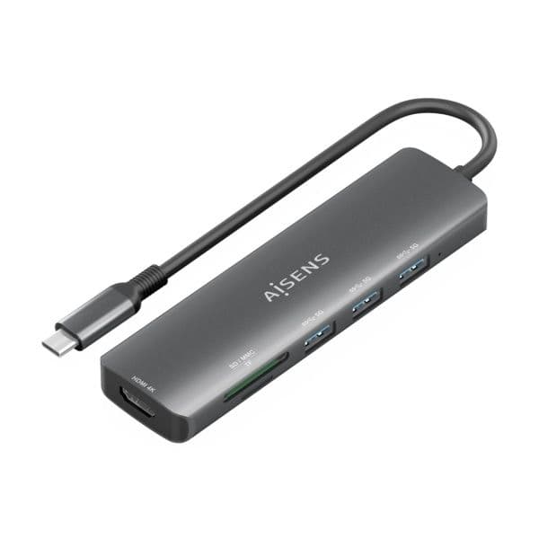 HUB 6 en 1 USB-C 1xHDMI – 3xUSB-A – 1xSD – 1xMicroSD