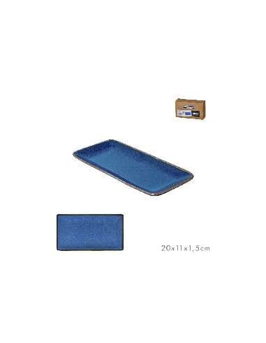 Plato rectangular akiko 20x11 cm azul