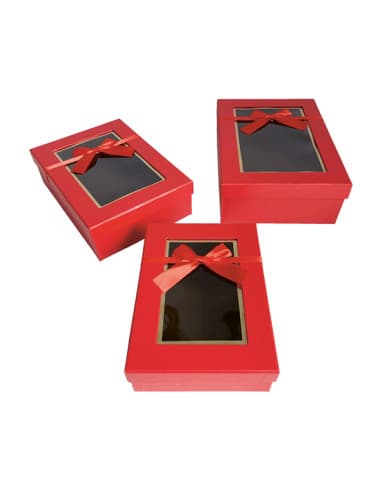 SET 3 cajas rectangulares grandes CON ventana