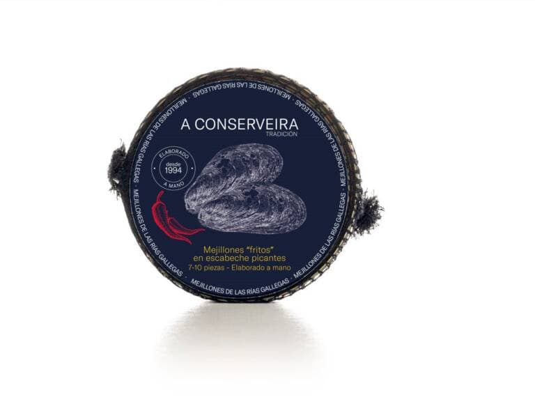 Mejillones de las Rías Fritos en Escabeche Picantes a Conserveira