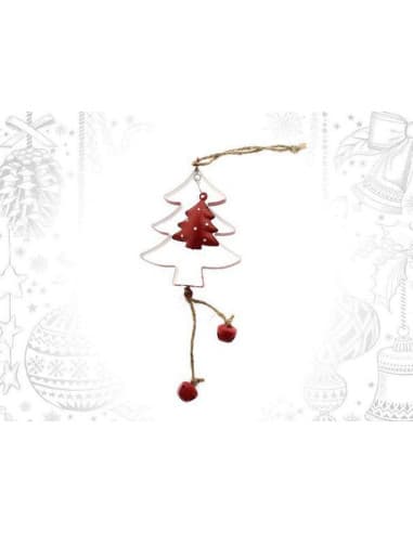 Colgante metal arbol rojo