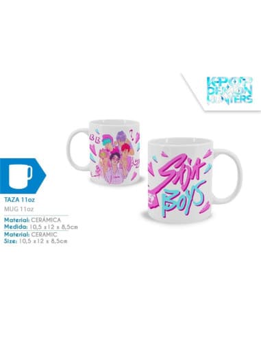 Taza ceramica 325ML saja boys k-pop demon hunters