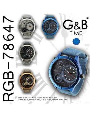 Reloj GB HBR PU XXL negro dorado 2 horas
