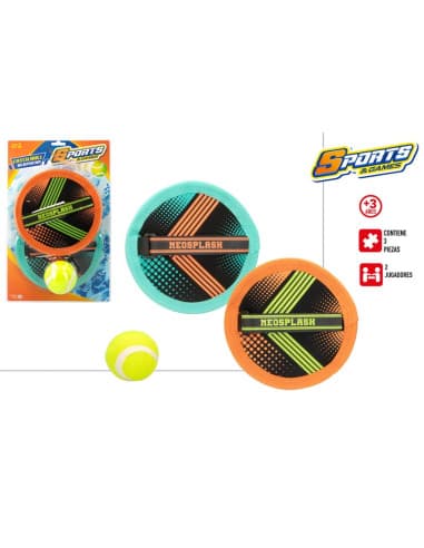 SET 2 catch ball neopreno c/pelota teni