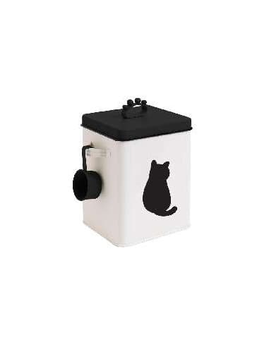 Caja metal alimento mascota gato