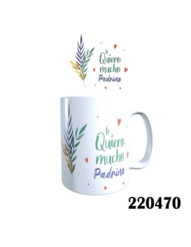 Taza frase TE quiero mucho padrino