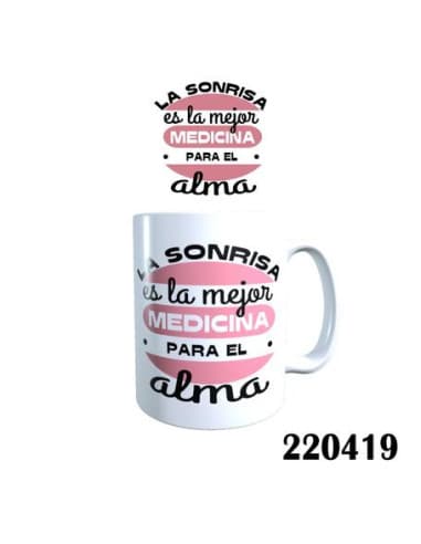 Taza frase LA sonrisa ES LA mejor medicina para EL