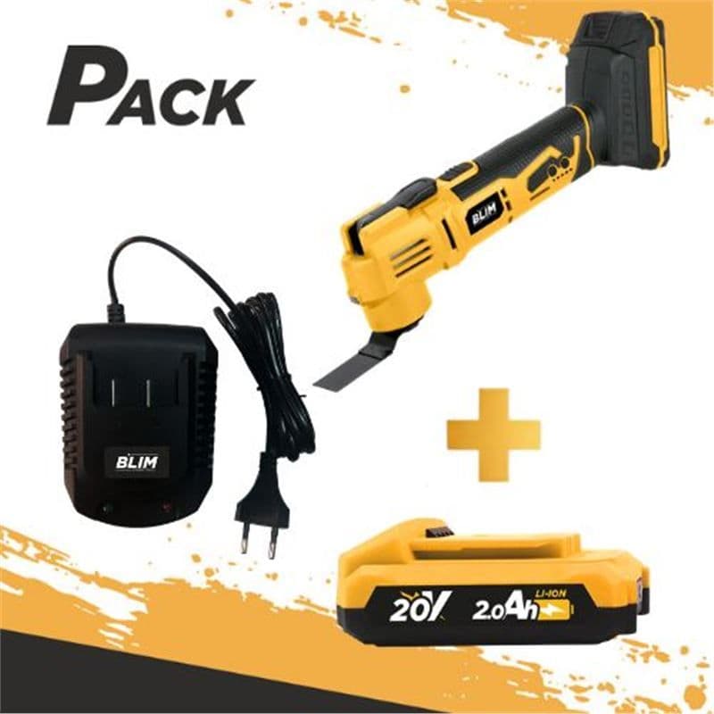 Multiherramienta de Bateria 20v + Bateria 20v 2ah + Cargador de Batería 20v