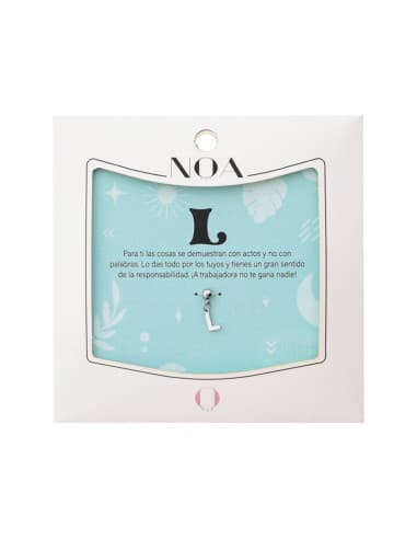 Charm DE acero plateado - letra L