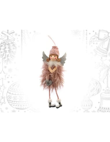 Colgante angel rosa corazon plata