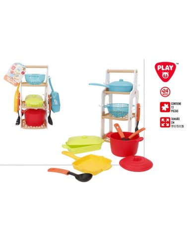 Playgo-set estanteria c/accesorios DE cocina +24M