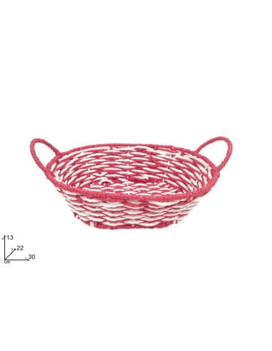Cesta ovale 30X22CM rossa/bianca hy9566b-r/white