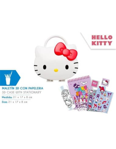 Maletin 3D CON papeleria hello kitty (6X2)