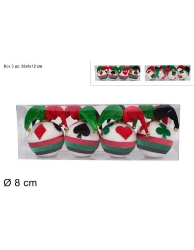 Palle 8CM 4PZ decoro poker cappello 8053482362748