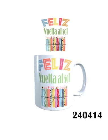 Taza frase feliz vuelta AL SOL