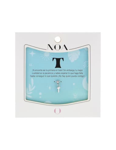 Charm DE acero plateado - letra T