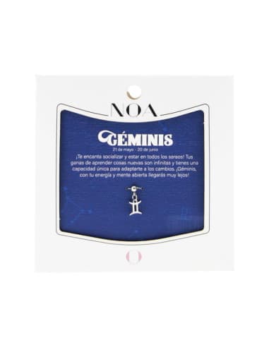 Charm DE acero plateado - géminis