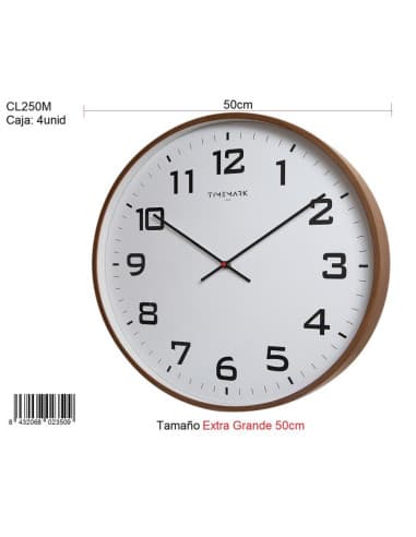 Reloj pared timemark marron 50CM CL250M/4
