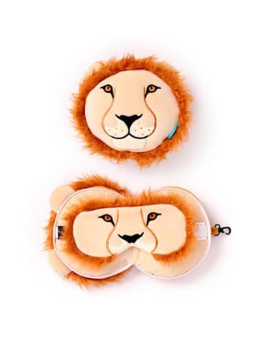 Almohada DE viaje CON cremallera Y antifaz - león