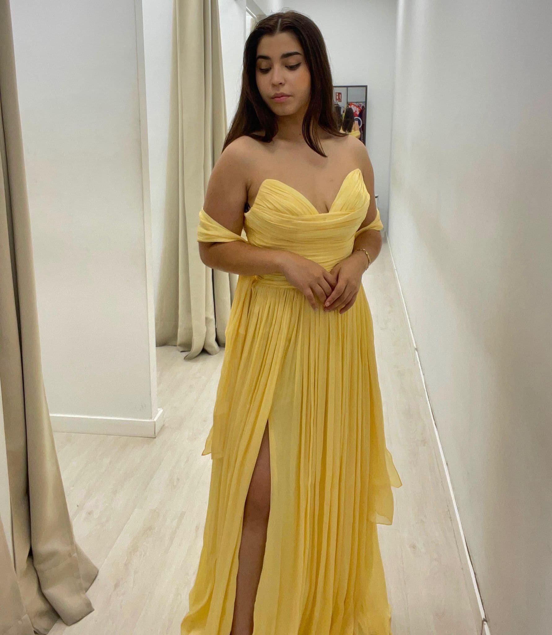 Vestido plisado corsé