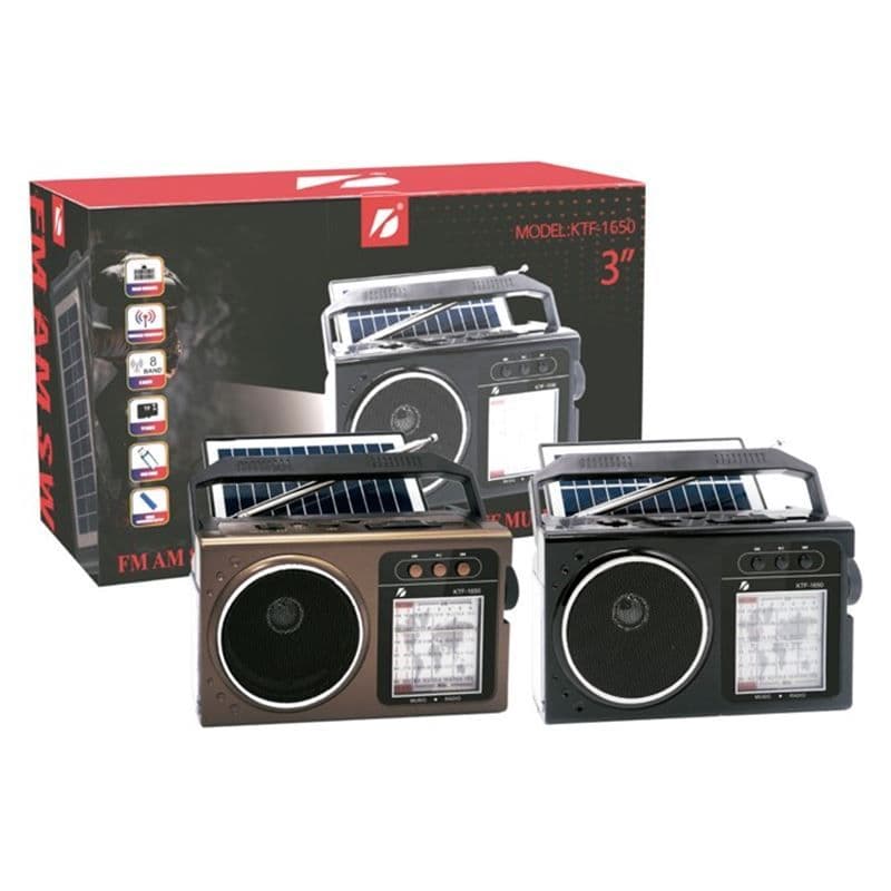 Radio Solar – Altavoz Bt | USB | Tf | FM | AM | Sw | Luz Emergencia Genx