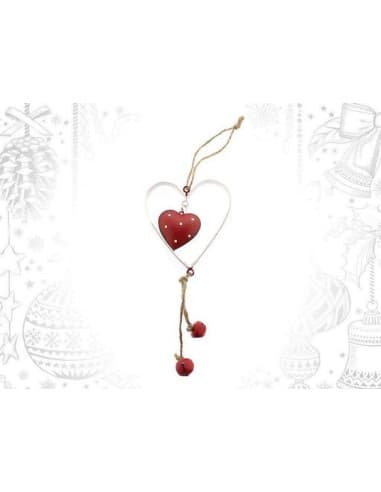 Colgante metal corazon rojo