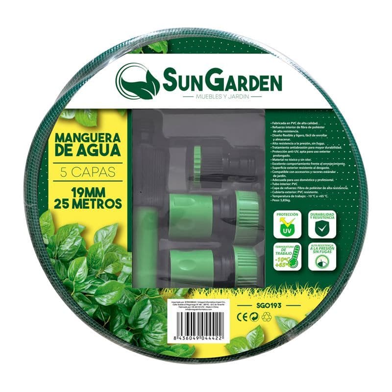 Manguera Agua 5 Capas 19mm 25metros Sungarden