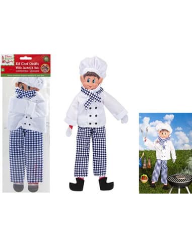 Ropa elfo 4PC chef outfit IN polybag