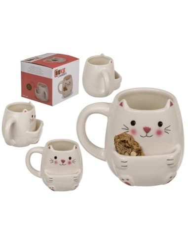 Taza DE ceramica CON compartimiento para galletas,