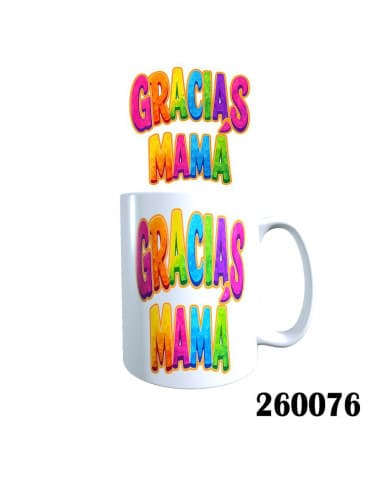 Taza frase gracias mama arcoiris